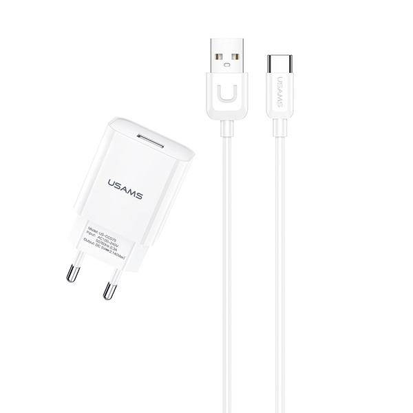 Cốc sạc T21 Charger kit - T18 single USB EU charger + Uturn Type c cable