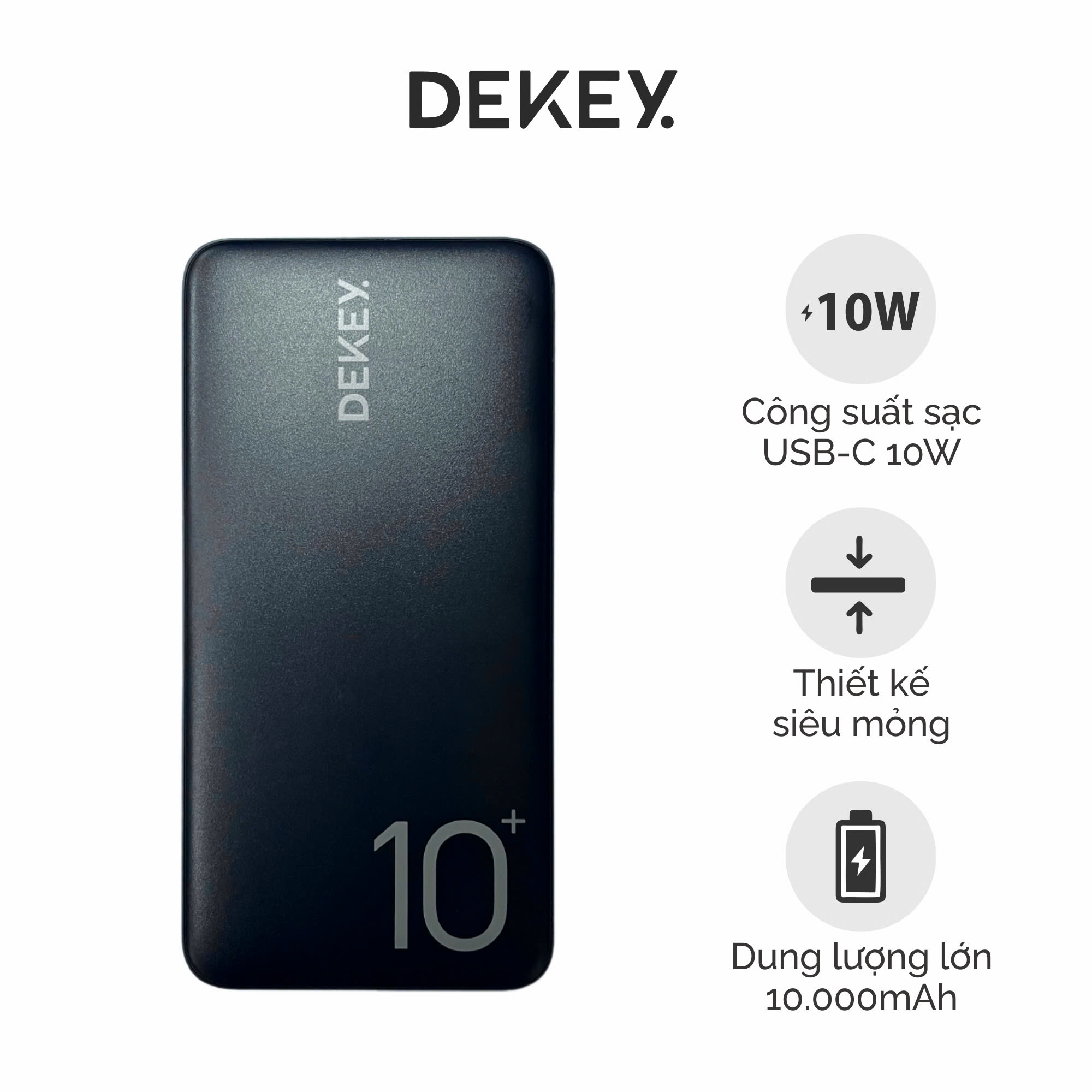 Pin Dự Phòng DEKEY Power Pioneer 10.000mAh Power Bank