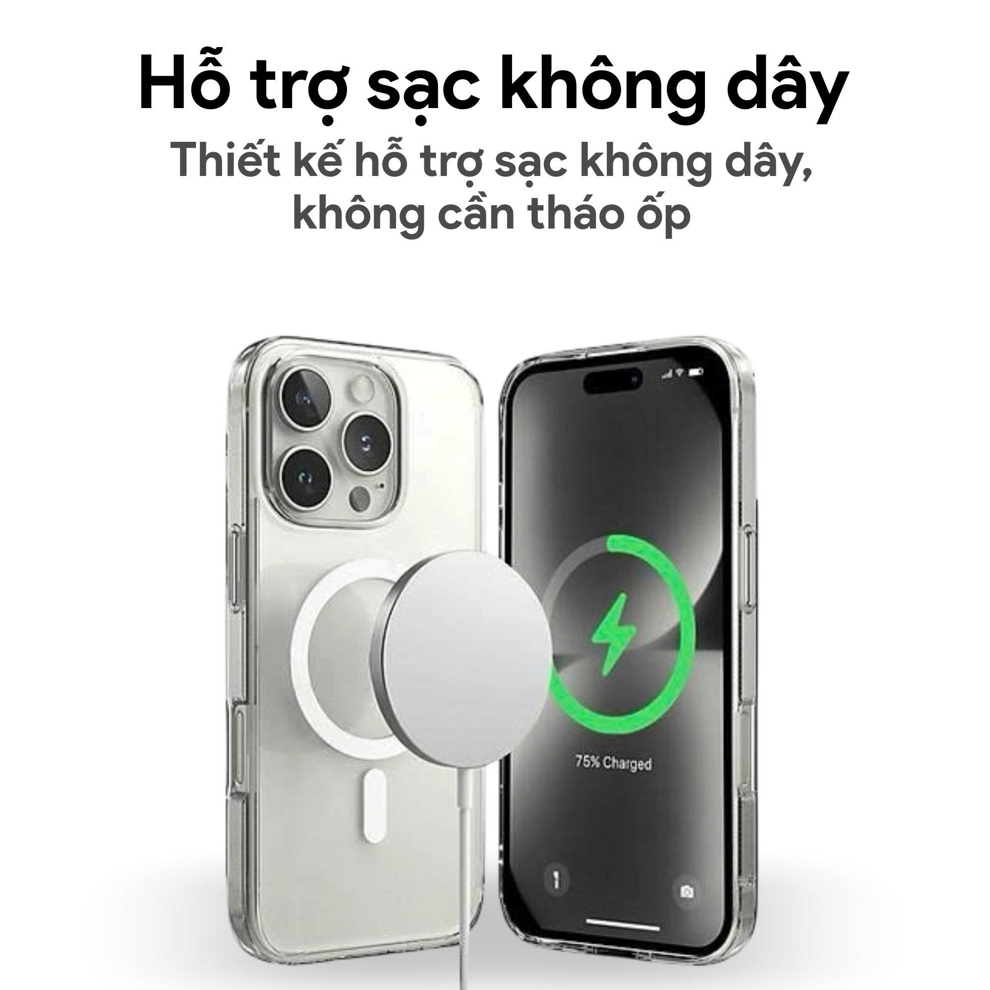 Ốp lưng DEKEY Magic Cover Ultral Crystal With Magsafe for iPhone 13 Promax 5