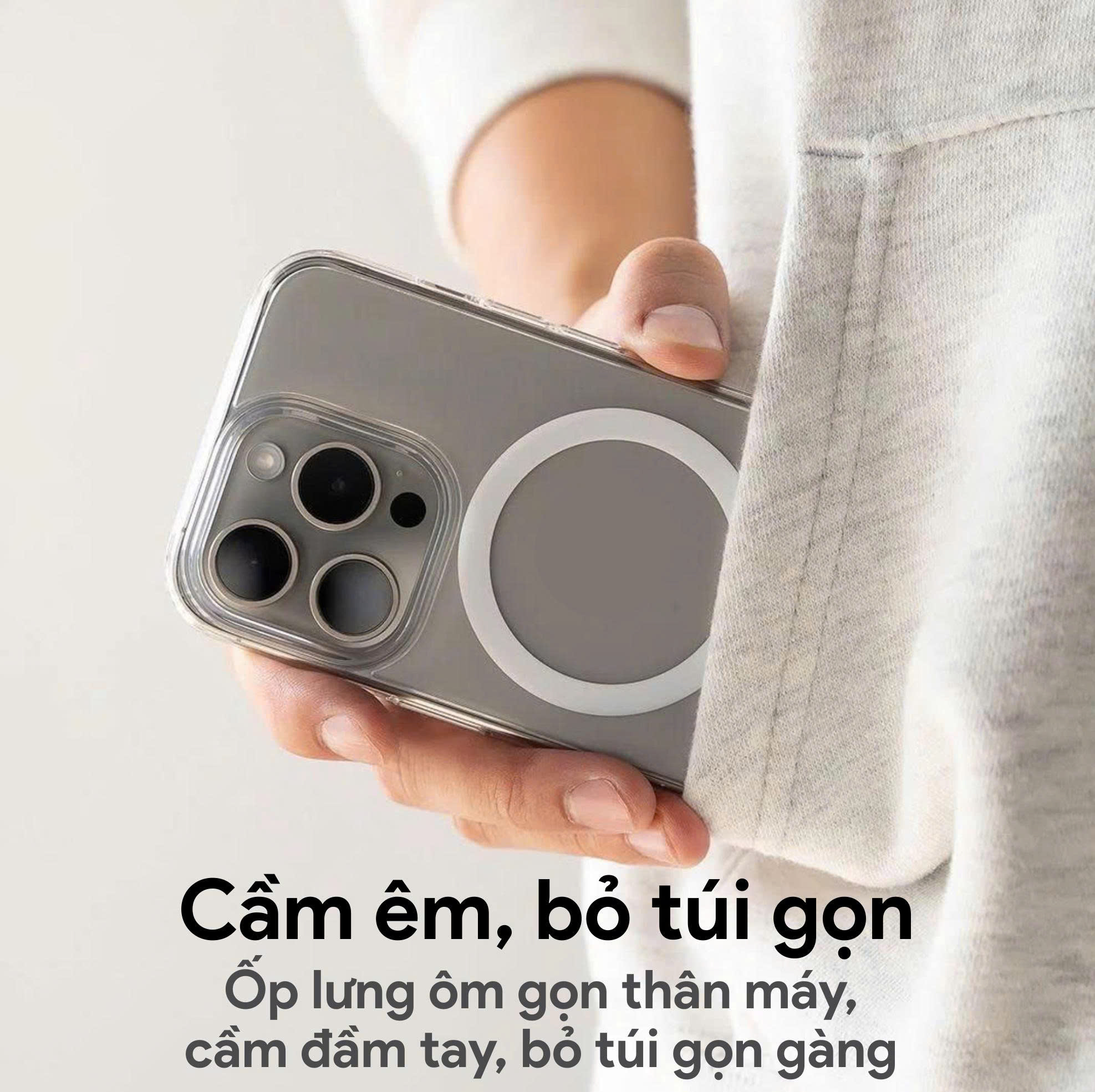 Ốp lưng DEKEY Magic Cover Ultral Crystal With Magsafe for iPhone 13 Promax 4