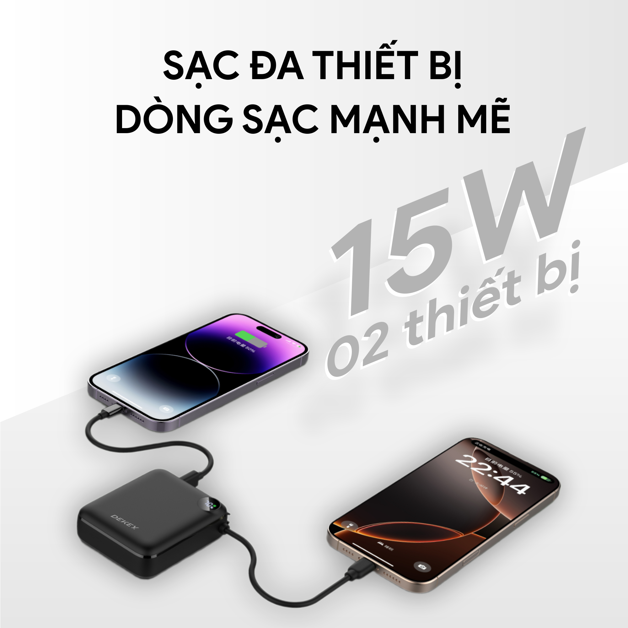 Pin Dự Phòng DEKEY Power Pioneer 10.000mAh 22.5W USB-C PD Power Bank 5