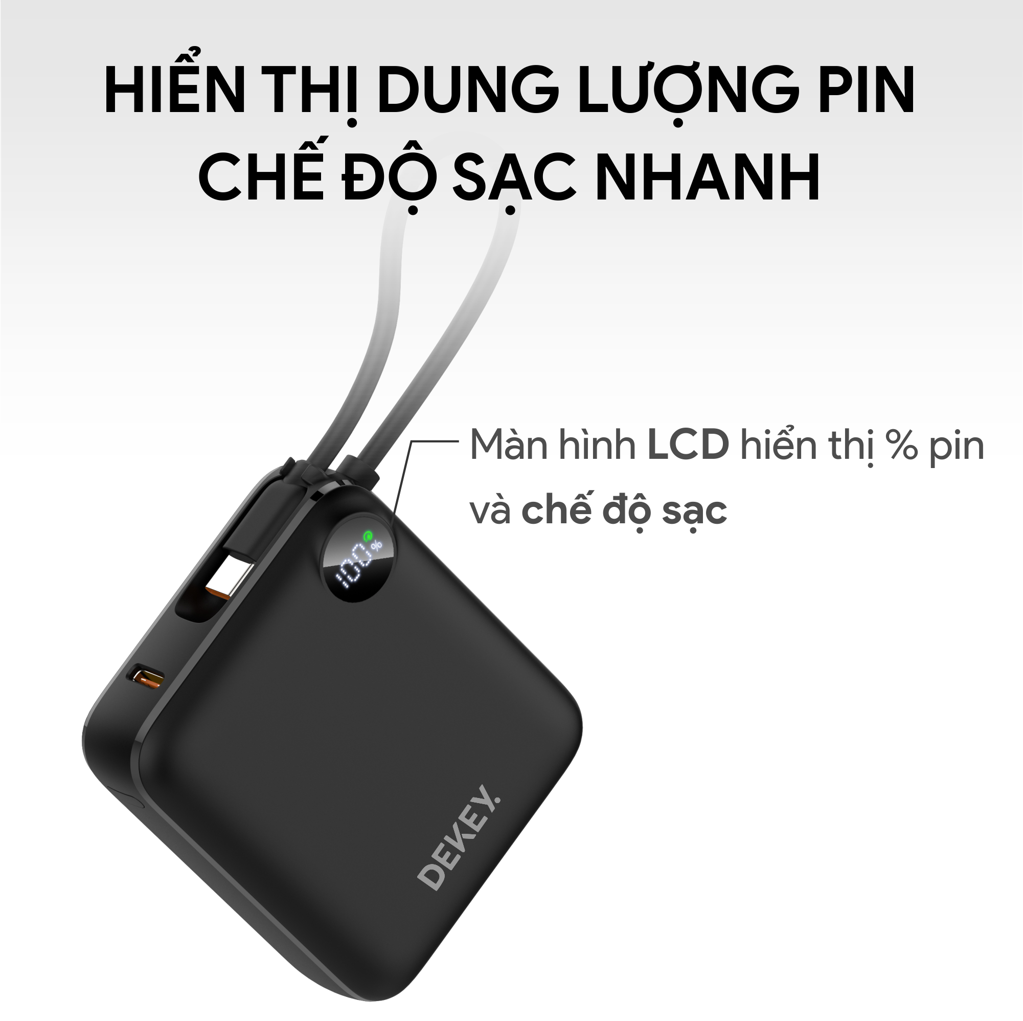 Pin Dự Phòng DEKEY Power Pioneer 10.000mAh 22.5W USB-C PD Power Bank 6