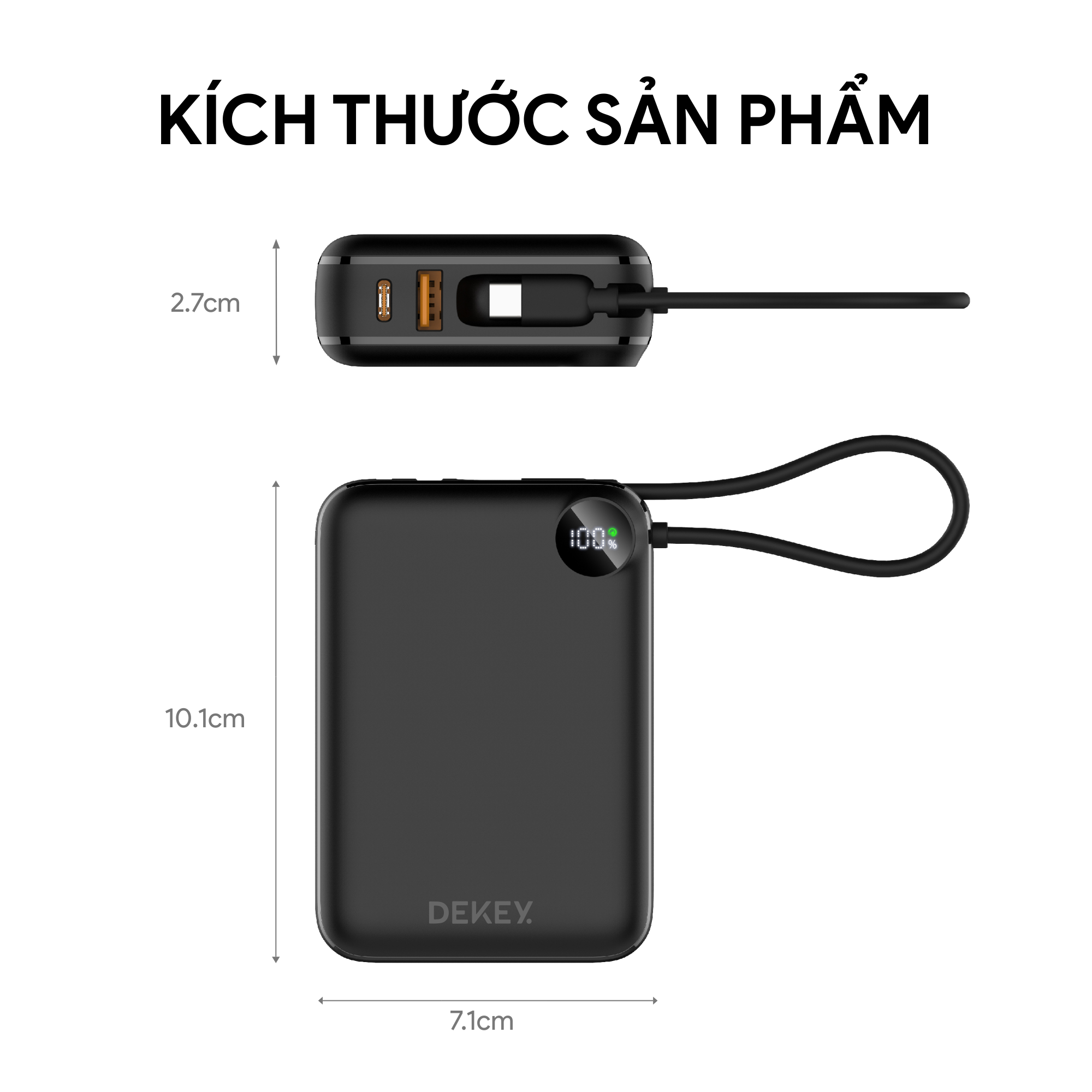 Pin Dự Phòng DEKEY Power Pioneer 20.000mAh 22.5W USB-C PD Power Bank 9