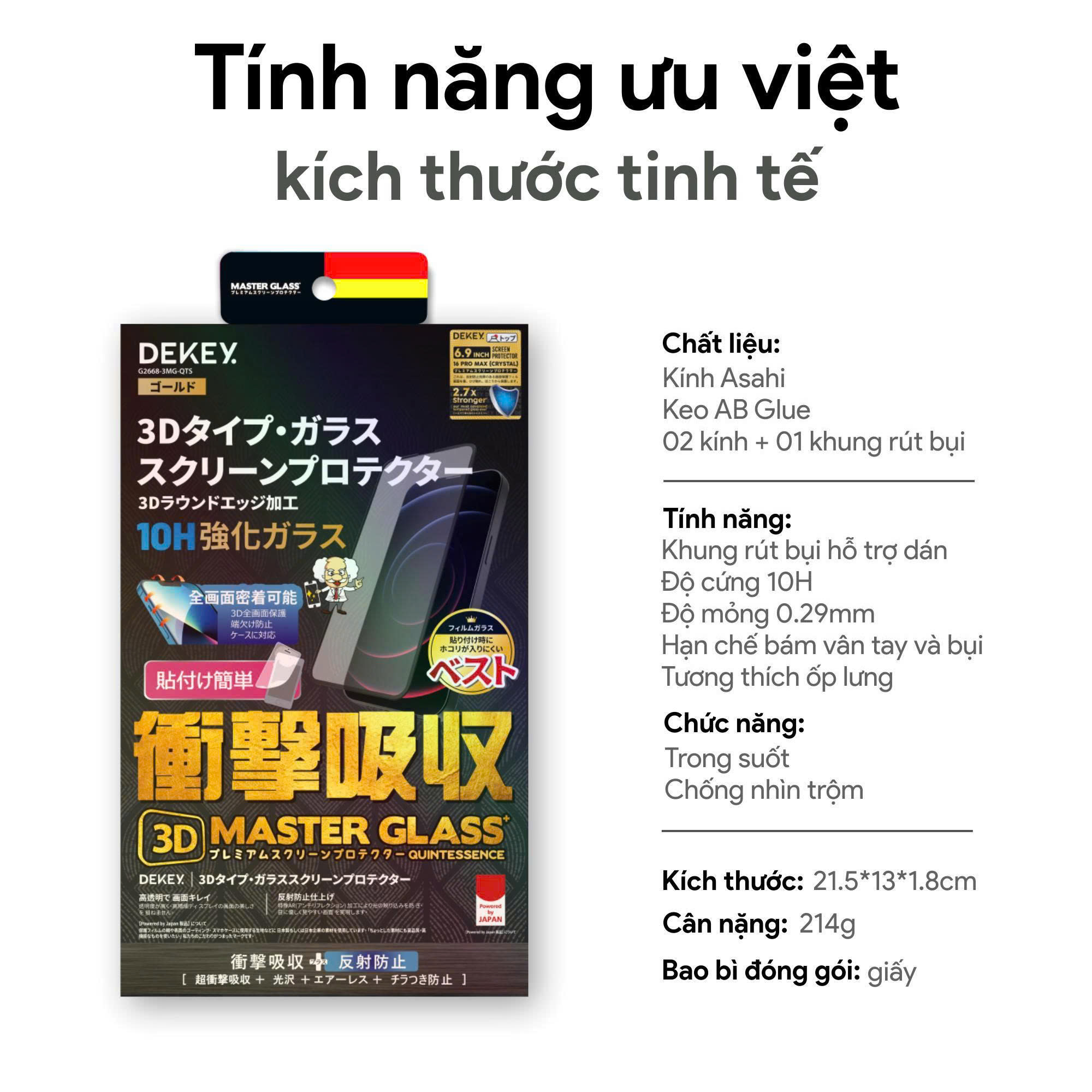 DEKEY Master Glass 3D Quintessence iPhone 15 Pro 9