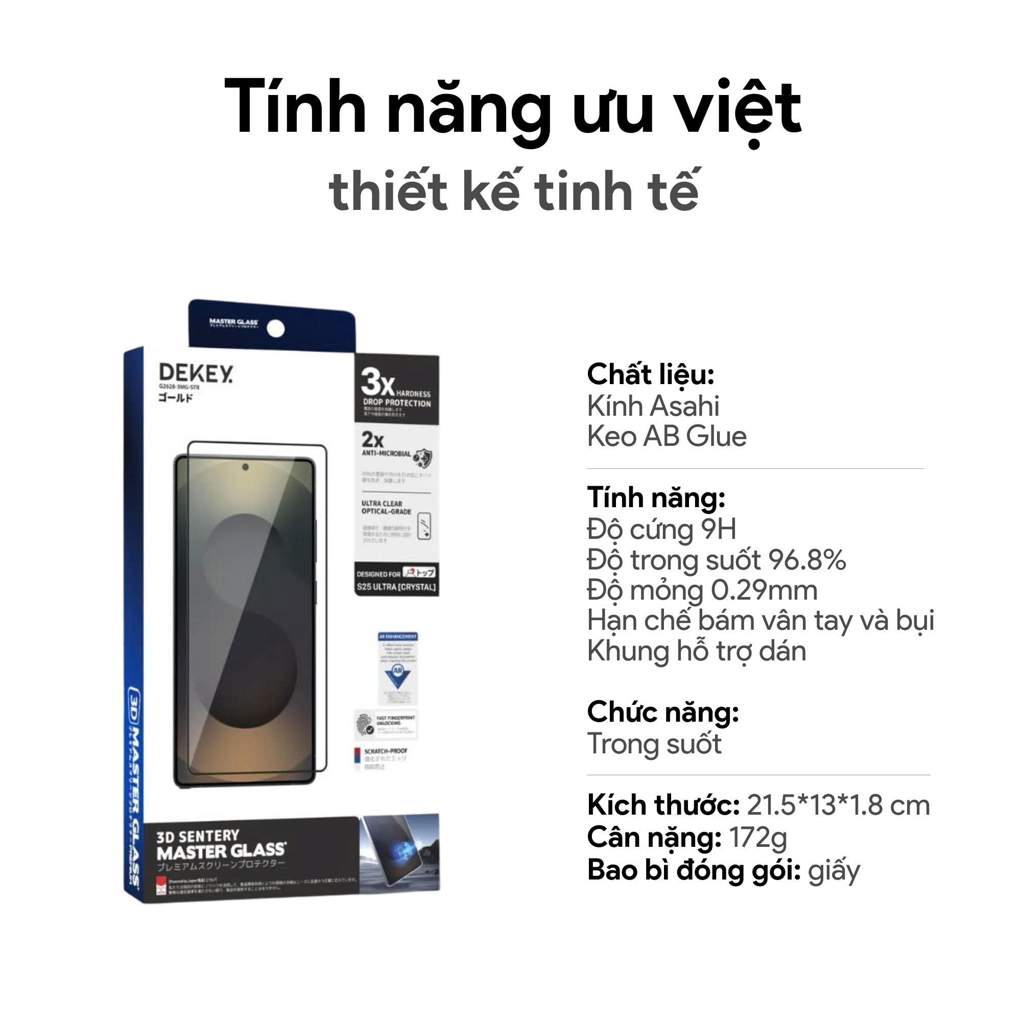 DEKEY Master Glass 3D Sentery Samsung S24 Plus 8