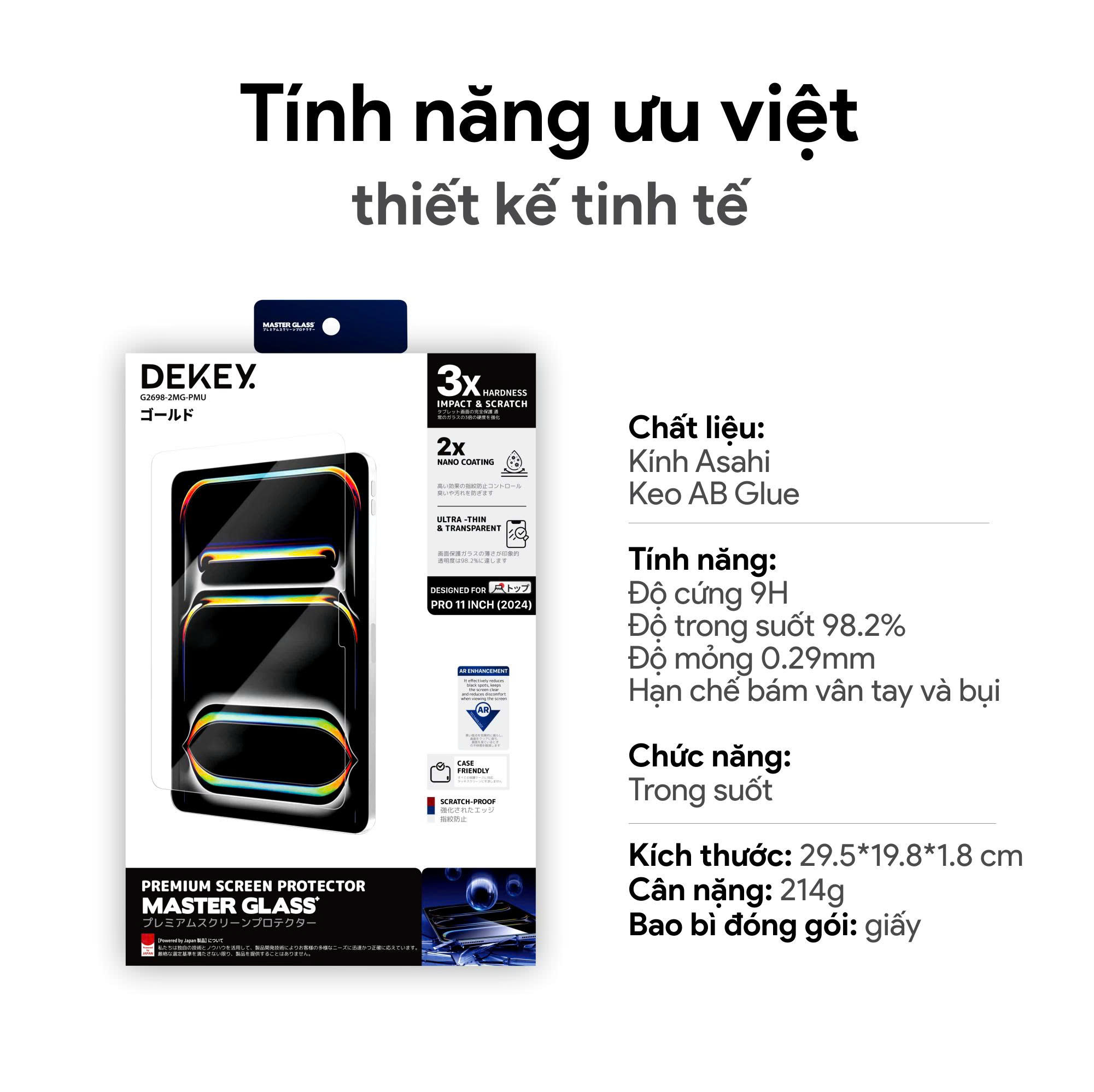DEKEY Master Glass Premium iPad Mini 1/2/3 8